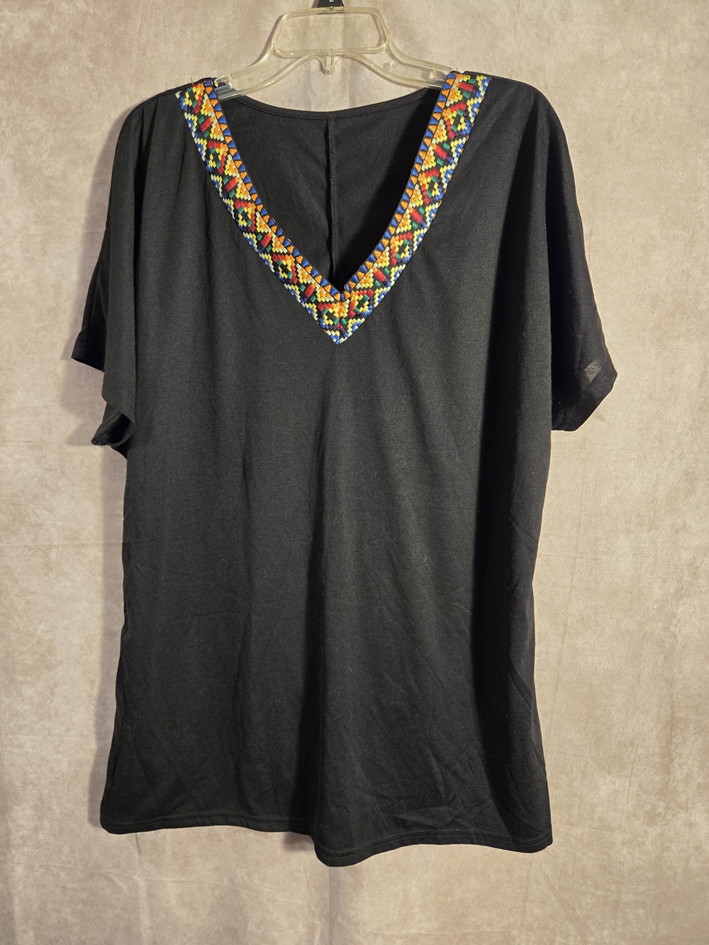 SHEIN  Curve 2XL V Neck Top Black Top Womens Wear Casual